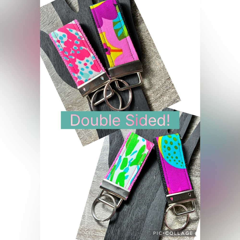 Bundle of 2 Repurposed Designer Keychain/Wristlets Lilly Pulitzer & Vera Bradley